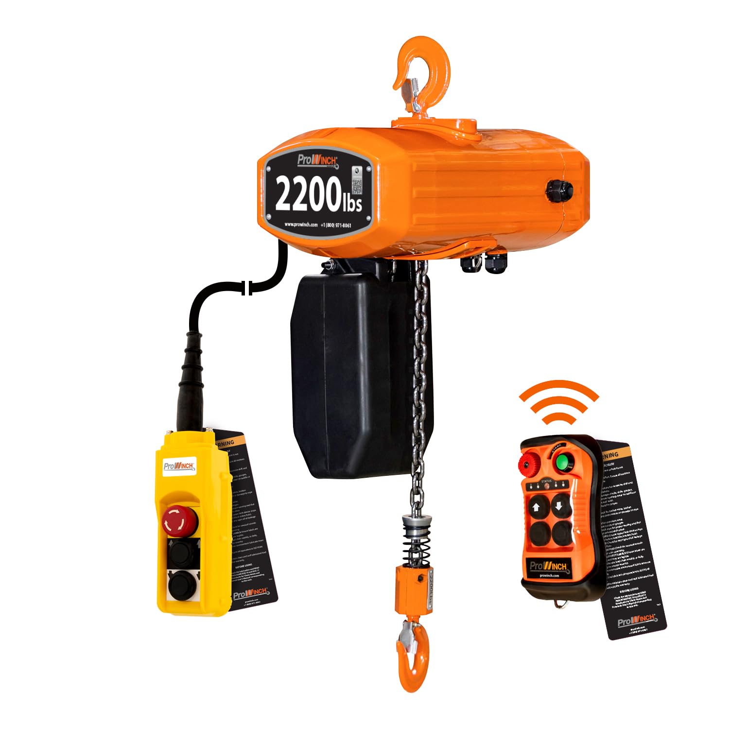 Amazon.com: Prowinch 1 Ton (2200 lb) 1-Speed Electric Chain Hoist